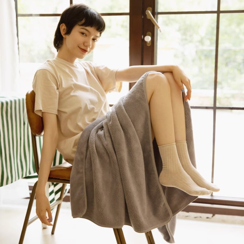 Носима кърпа за баня с обвивка - полиестерни влакна, 150D, абсорбираща, бързосъхнеща, за домашна употреба