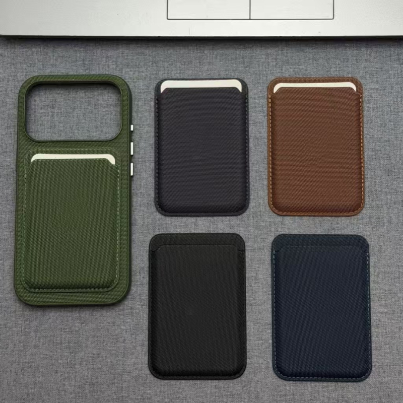 MagSafe-kompatibilis iPhone tok technikai szövetből, szövött mintával és mágneses kártyatartóval