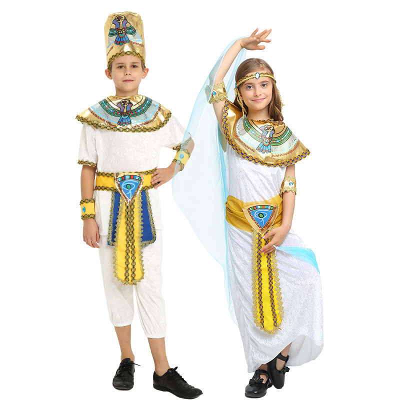 Set dječjih kostima: Egipatski kralj Nila i Grčka princeza, unisex, poliester, za uloge i igru