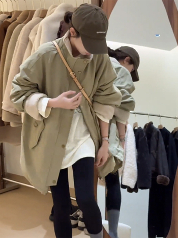 Parka jakna od Chenille tkanine, spandex <30%, debeli izolacijski sloj, dugi rukavi, ziper