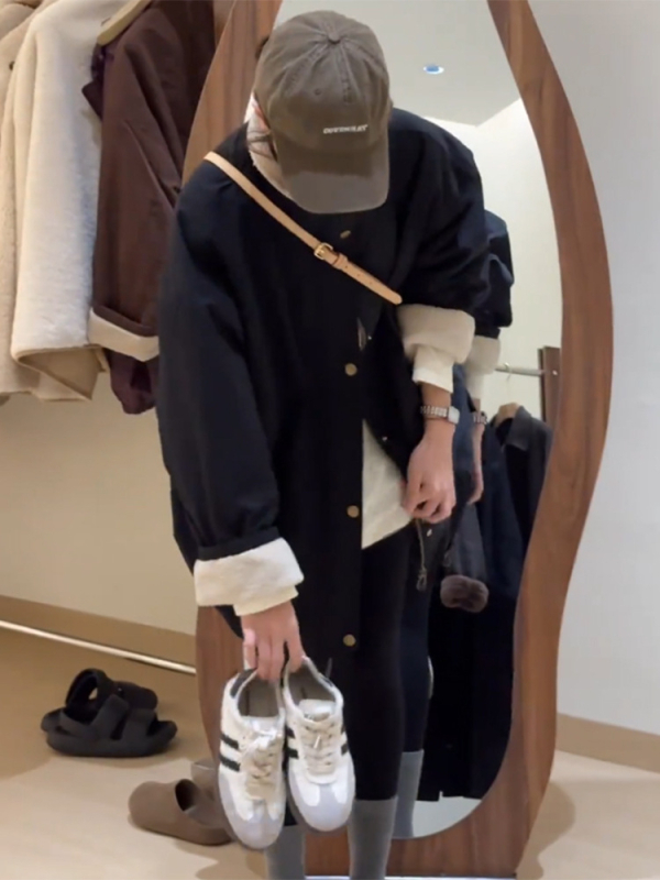 Parka jakna od Chenille tkanine, spandex <30%, debeli izolacijski sloj, dugi rukavi, ziper