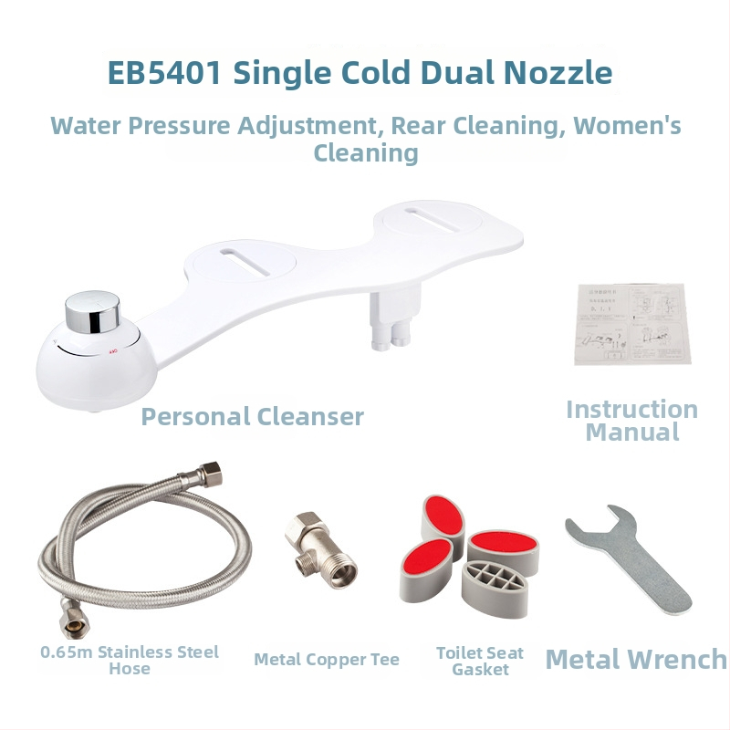 Inteligentné sedátko bidetu na WC, ABS materiál, funkcie: čistenie bokov, ženské umývanie, regulácia tlaku vody, rozstup otvorov 11–19 cm