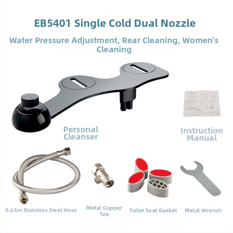 Inteligentné sedátko bidetu na WC, ABS materiál, funkcie: čistenie bokov, ženské umývanie, regulácia tlaku vody, rozstup otvorov 11–19 cm