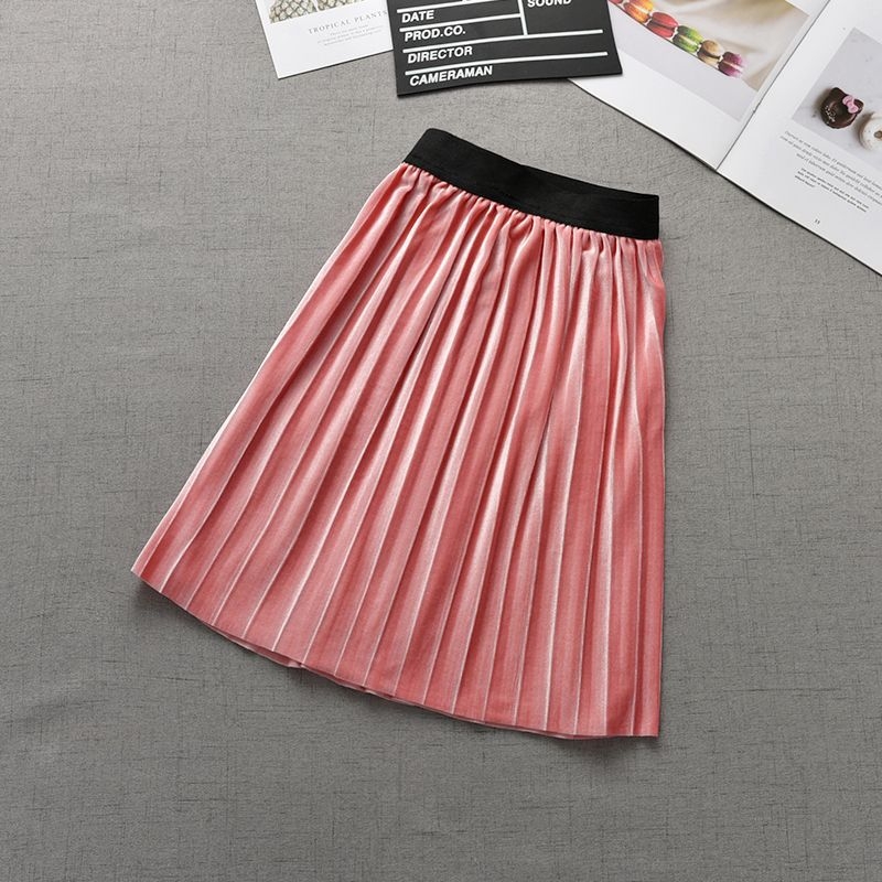 Детска пола презрамка в корейски стил, Chun yafang плат, памук, едноцветен модел