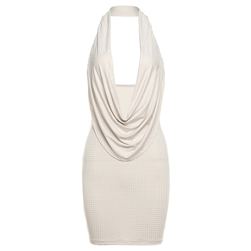 Halterski izrez, bez rukava, bodycon kroj, poliester s elastanom, ulični stil