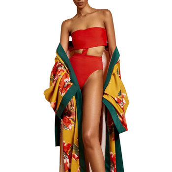 Jakna s kimono uzorkom, cvjetni uzorak, poliester, dugi raglani rukavi, labav kroj, produžena duljina