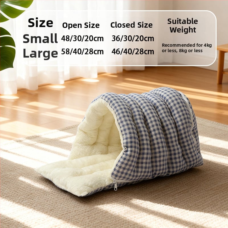 Φωλιά γάτας – κλειστή κατασκευή για θέρμη το χειμώνα, φλανελ υλικό, εσωτερική χρήση, κατάλληλο για μικρές έως μεσαίες γάτες, αποσπώμενο και πλενόμενο