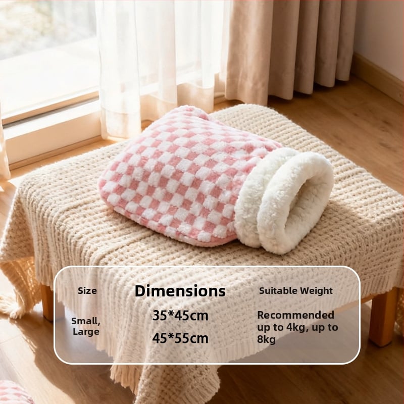 Φωλιά γάτας – κλειστή κατασκευή για θέρμη το χειμώνα, φλανελ υλικό, εσωτερική χρήση, κατάλληλο για μικρές έως μεσαίες γάτες, αποσπώμενο και πλενόμενο