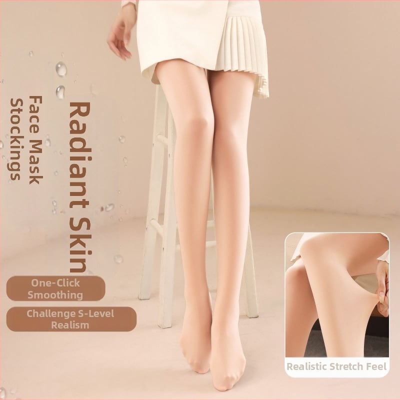 Nylon tajice s Butt-Lifting, debele, jednostrani gusset, stopalo s remenom