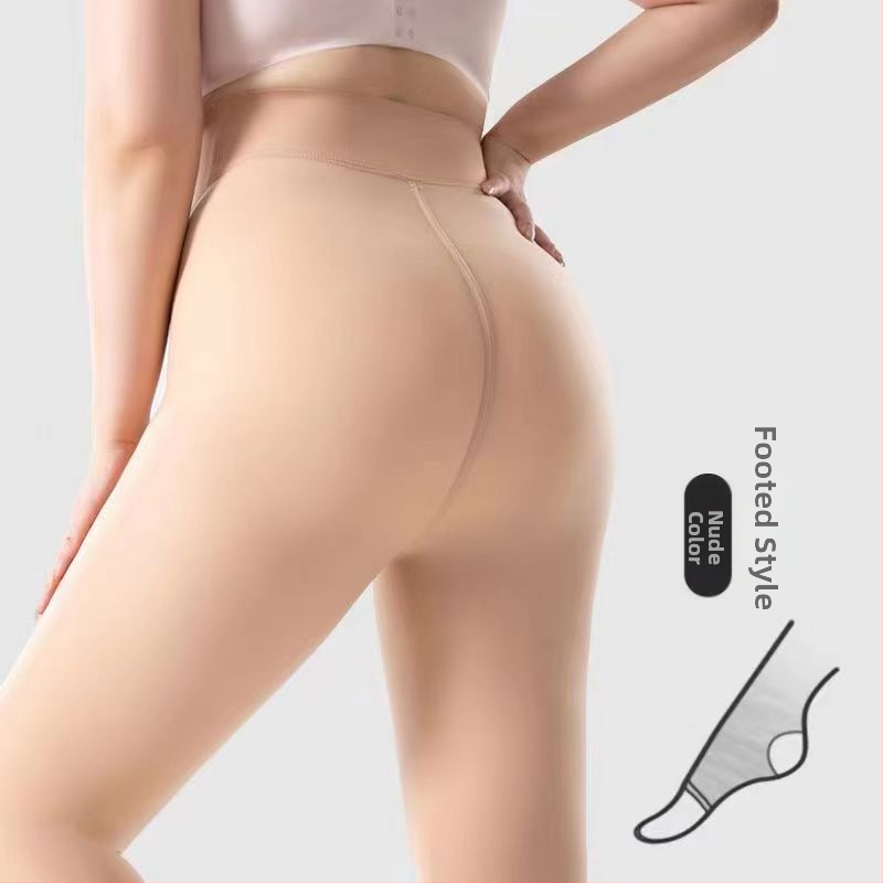 Nylon tajice s Butt-Lifting, debele, jednostrani gusset, stopalo s remenom