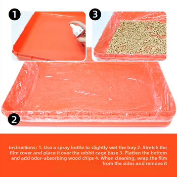 Μίας χρήσης πλαστικό φιλμ κάλυμμα για δίσκο κλουβιού κατοικίδιων — ελαστική σακούλα για περιττώματα κουνελιού και κλουβιών πτηνών