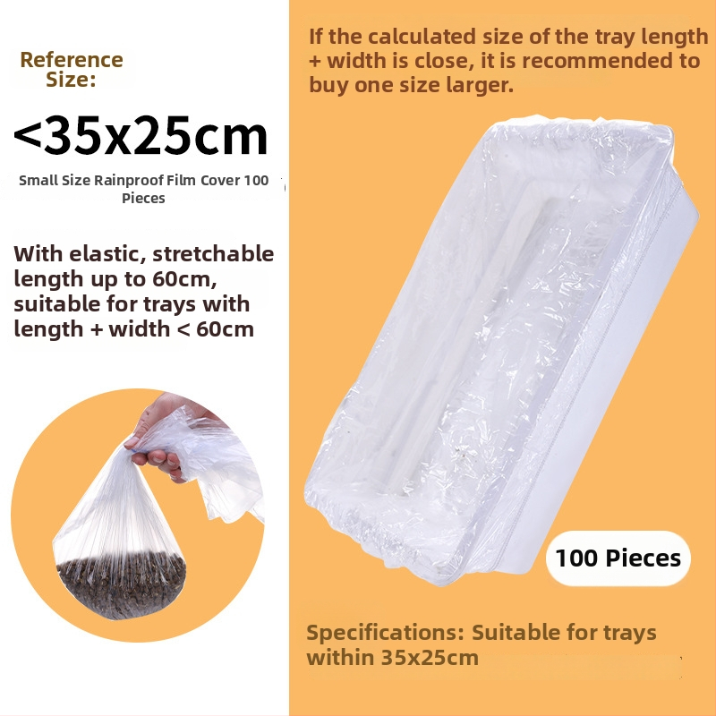 Μίας χρήσης πλαστικό φιλμ κάλυμμα για δίσκο κλουβιού κατοικίδιων — ελαστική σακούλα για περιττώματα κουνελιού και κλουβιών πτηνών