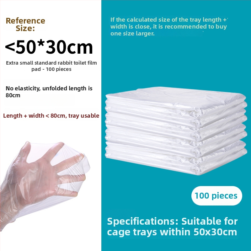 Μίας χρήσης πλαστικό φιλμ κάλυμμα για δίσκο κλουβιού κατοικίδιων — ελαστική σακούλα για περιττώματα κουνελιού και κλουβιών πτηνών