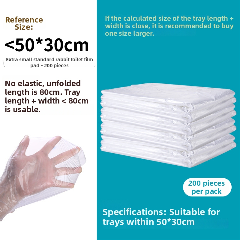 Μίας χρήσης πλαστικό φιλμ κάλυμμα για δίσκο κλουβιού κατοικίδιων — ελαστική σακούλα για περιττώματα κουνελιού και κλουβιών πτηνών