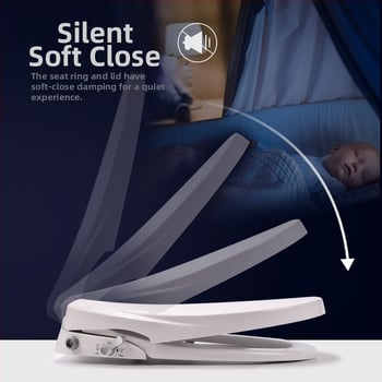 Inteligentný kryt na WC s bidetom, PP doska, regulácia tlaku vody, tryska samočistiaca, vzdialenosť otvorov 13.4–18 cm, modely: V-typ, O-typ, D-typ