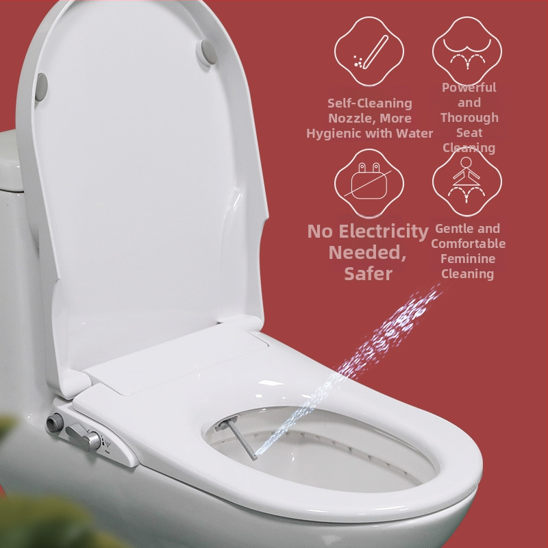 Inteligentný kryt na WC s bidetom, PP doska, regulácia tlaku vody, tryska samočistiaca, vzdialenosť otvorov 13.4–18 cm, modely: V-typ, O-typ, D-typ