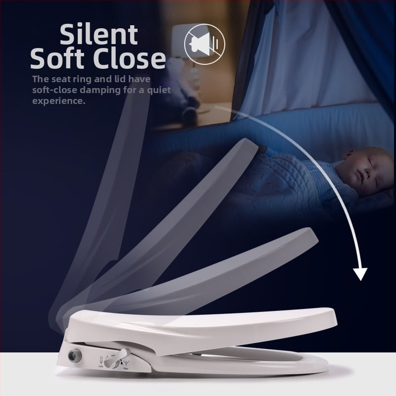 Inteligentný kryt na WC s bidetom, PP doska, regulácia tlaku vody, tryska samočistiaca, vzdialenosť otvorov 13.4–18 cm, modely: V-typ, O-typ, D-typ