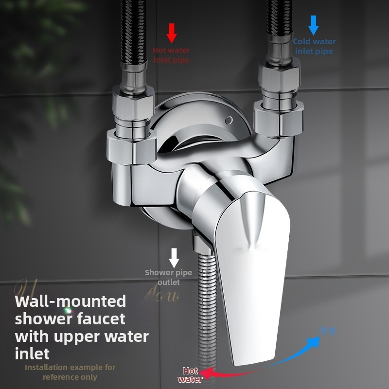 Valvă de amestec pentru duș, corp din cupru, disc ceramic al valvei, model MZLY-01, conectări DN15, temperatură de funcționare 0-99°C