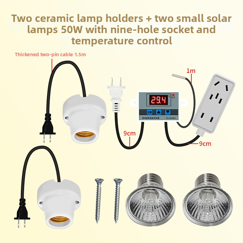 Lampă de creștere pentru pui cu termostat automat pentru temperatură constantă în cutie de creștere