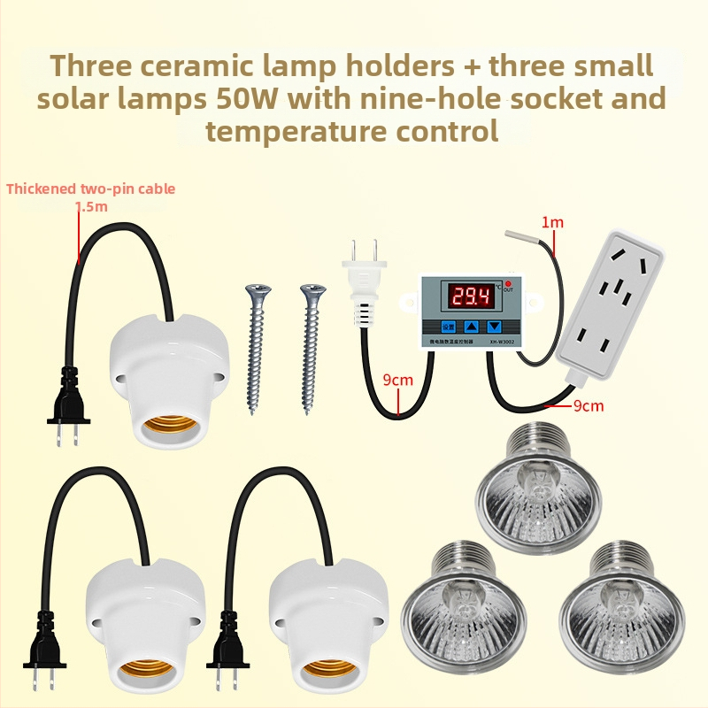 Lampă de creștere pentru pui cu termostat automat pentru temperatură constantă în cutie de creștere