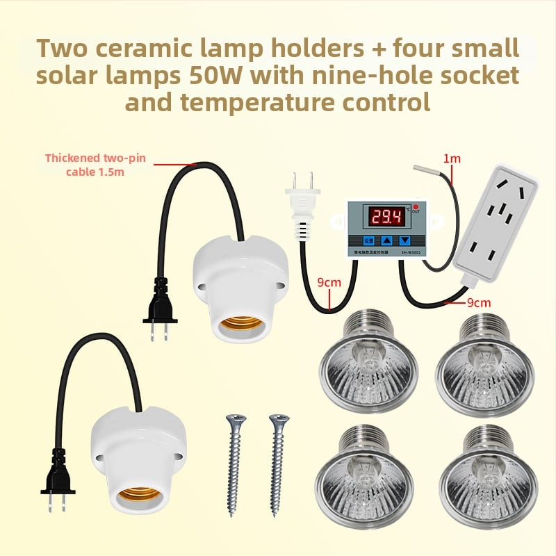 Lampă de creștere pentru pui cu termostat automat pentru temperatură constantă în cutie de creștere