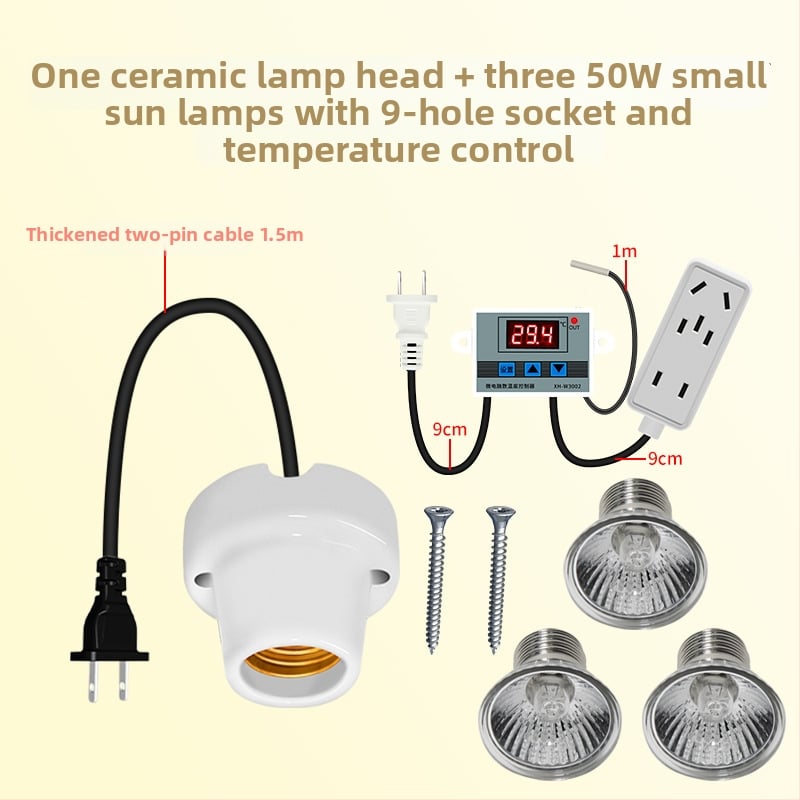 Lampă de creștere pentru pui cu termostat automat pentru temperatură constantă în cutie de creștere