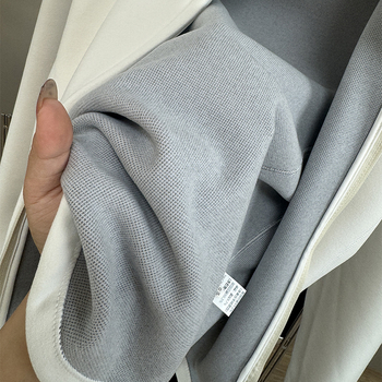 Cardigan-jachetă pentru femei, croială Slim, guler polo, mâneci lungi, material Chenille, Spandex <30%