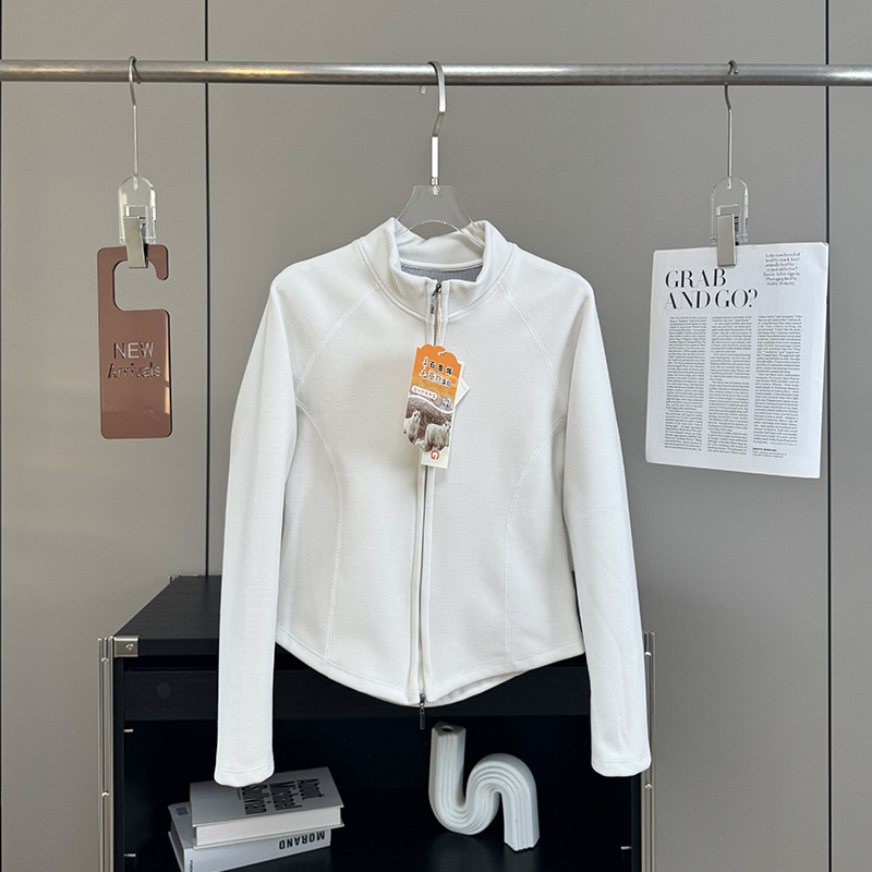 Cardigan-jachetă pentru femei, croială Slim, guler polo, mâneci lungi, material Chenille, Spandex <30%