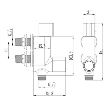 Set duș pentru toaletă din cupru, montaj în perete, temperatură reglabilă 3–80°C, presiune nominală 0.1–0.8 MPa, modelul 839