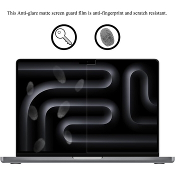 MacBook Pro kijelzővédő fólia — PET anyag, kékfény elleni védelem, különböző MacBook modellekkel kompatibilis