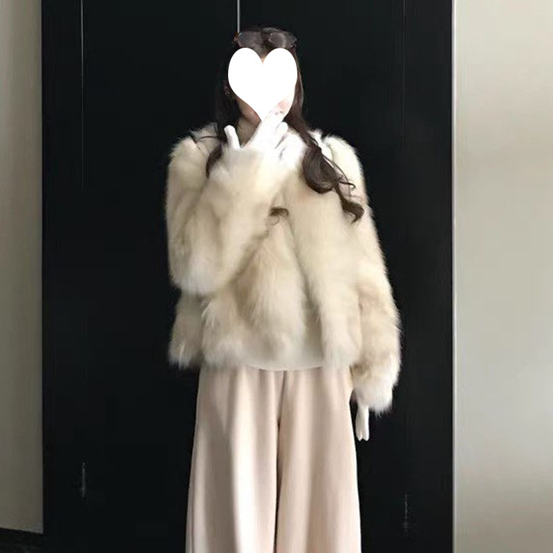 Ženski kaput od umjetne lisice, Chanel stil, dugi rukav, polu-visoki ovratnik, zima 2025