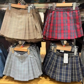 Детска пола в стил А-линия с еластична талия, памук като основна материя, плат Pongee, за възраст 0–1 година