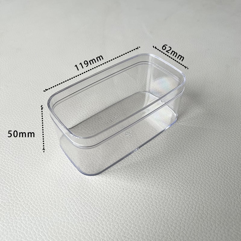 Recipient plastic transparent dreptunghiular pentru alimente cu capac, sigilabil, mai multe modele, marcă Jin Peng, logo imprimat
