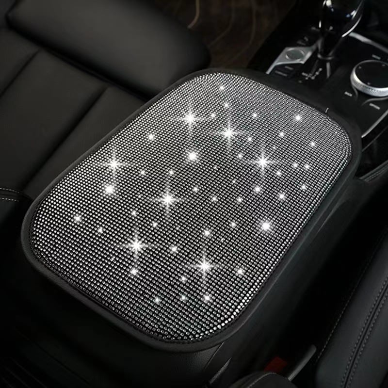 Pernă de cotieră auto cu cristale, montaj termic, potrivire universală
