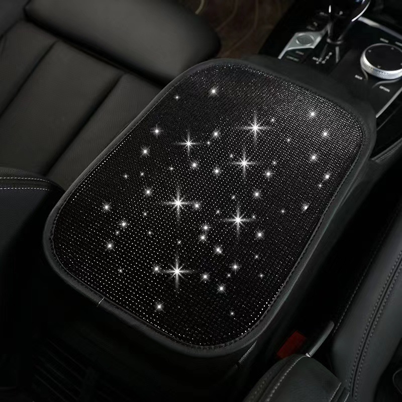 Pernă de cotieră auto cu cristale, montaj termic, potrivire universală