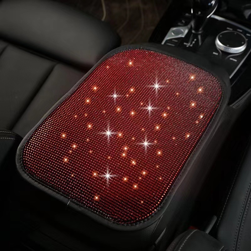 Pernă de cotieră auto cu cristale, montaj termic, potrivire universală