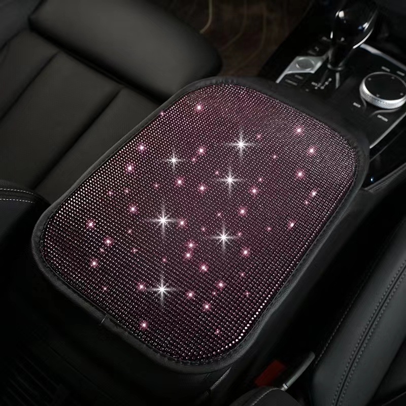 Pernă de cotieră auto cu cristale, montaj termic, potrivire universală