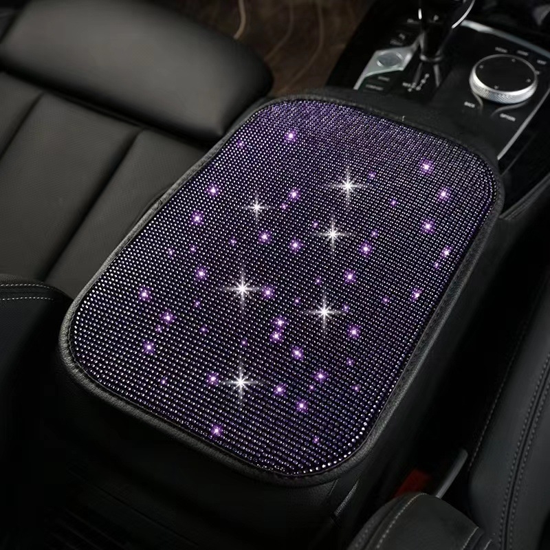 Pernă de cotieră auto cu cristale, montaj termic, potrivire universală