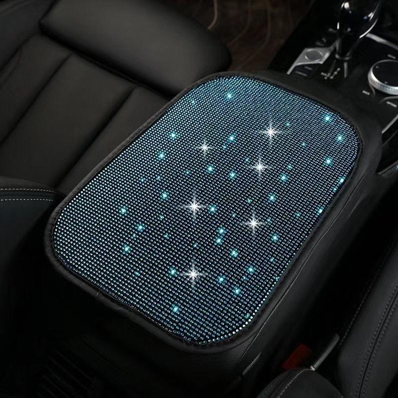 Pernă de cotieră auto cu cristale, montaj termic, potrivire universală