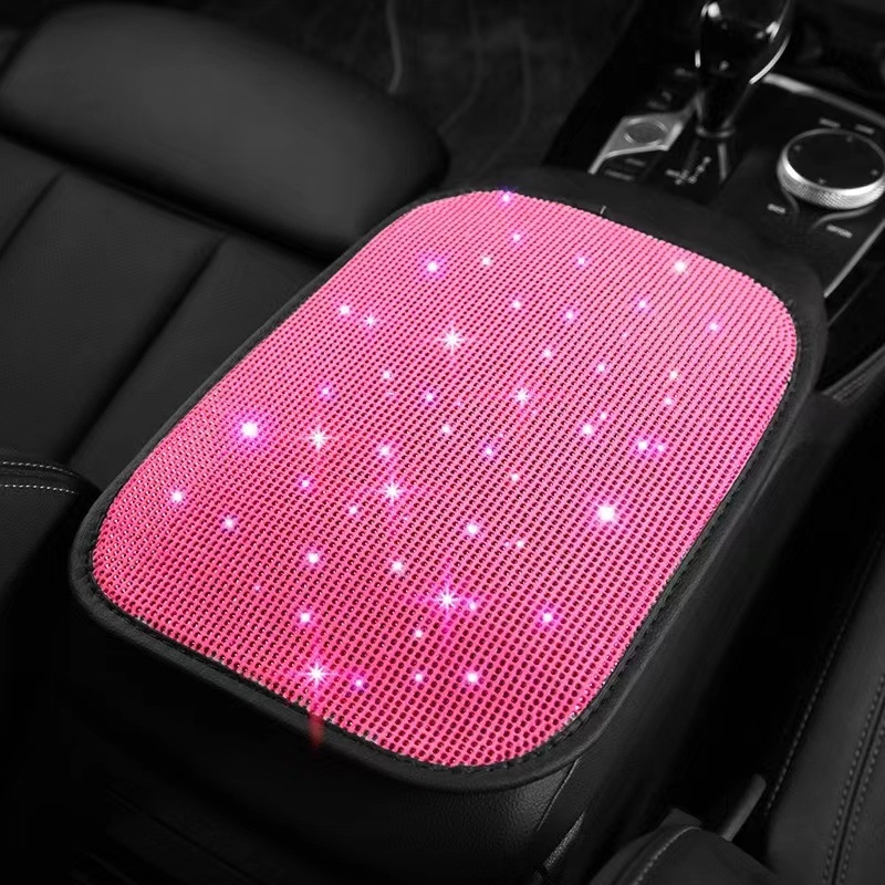 Pernă de cotieră auto cu cristale, montaj termic, potrivire universală