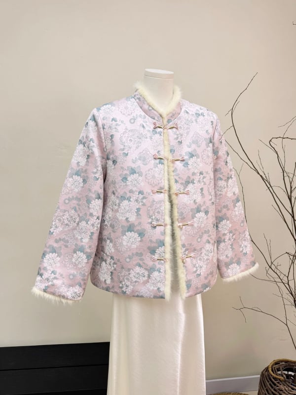 Ženska reverzibilna jakna s punom od bijele patke i pravog minka, stojeći ovratnik, dugi rukavi, standardna duljina, zima 2025