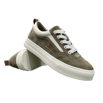 Muške tenisice od kože prvog sloja, niskog profila, okrugli vrh, vezice, gumeni đon