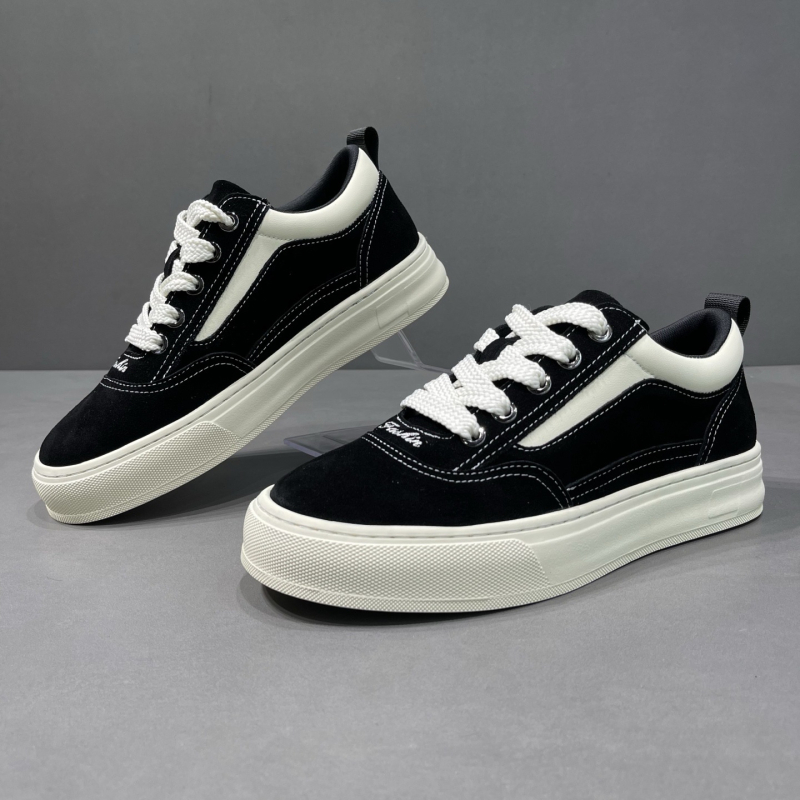 Muške tenisice od kože prvog sloja, niskog profila, okrugli vrh, vezice, gumeni đon