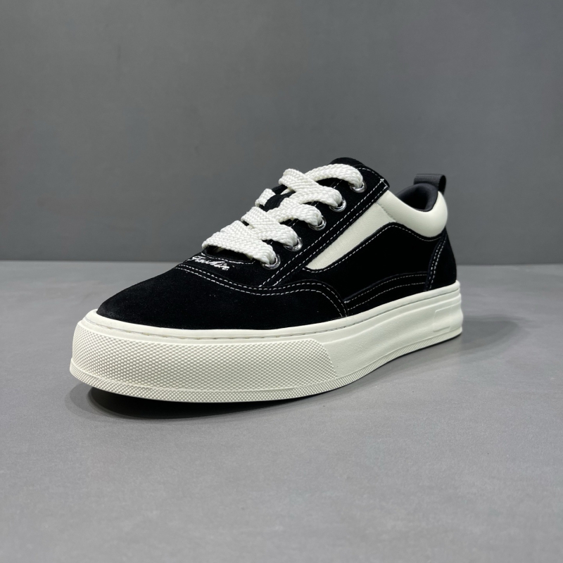 Muške tenisice od kože prvog sloja, niskog profila, okrugli vrh, vezice, gumeni đon