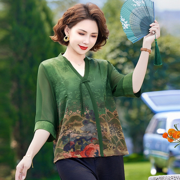 Női ing 2025 tavasz, poliészter, virágos mintázat, bő fazon, városi stílus