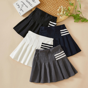 Dječja plisirana suknja u stilu fakulteta, 100% poliester, za djevojčice starije od 8 godina