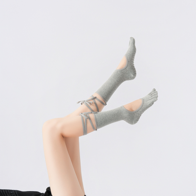 Ženske petoprstne joga čarape s remenom, pamuk 80-90%, protuklizne, antibakterijske, upijaju znoj, za sve sezone