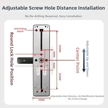 Pametni bravu s otiskom prsta za ulazna vrata – model gb31, kapacitet pohrane otisaka 200, više od 3.000.000 otključavanja, vrijeme skeniranja 0,00001 s, radna temperatura -30°C do 60°C