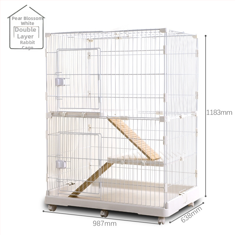 Κλουβί για κουνέλια με πολλά επίπεδα, εσωτερική χρήση, μάρκα Chuangyi, κατασκευή από συνδυασμό πλαστικού και μεταλλικού καλωδίου