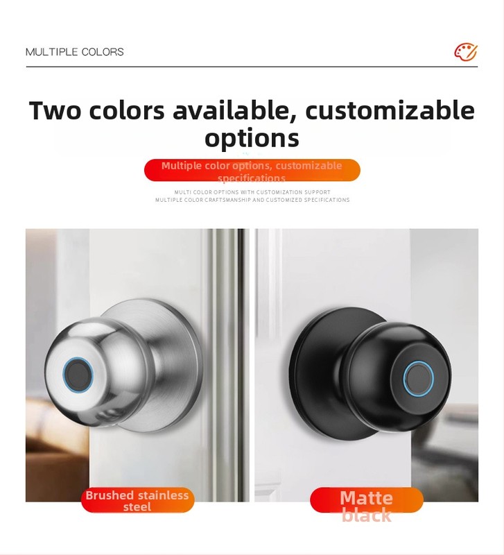Zăvor inteligent cu bilă, design fără găuri, finisaj graffiti, zăvor Bluetooth cu amprentă pentru ușa de birou, încuietoare cu trei tijă – Chuanlong CL-02